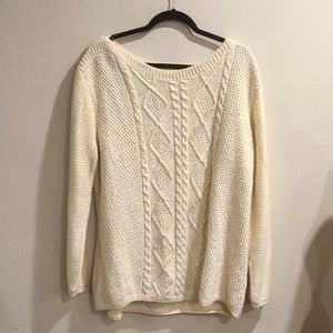 NWT Bob Timberlake cream wool blend knit sweater with glitter threading